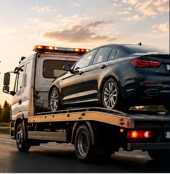 Abschleppwagen mit Fahrzeug bei Autowert Experte